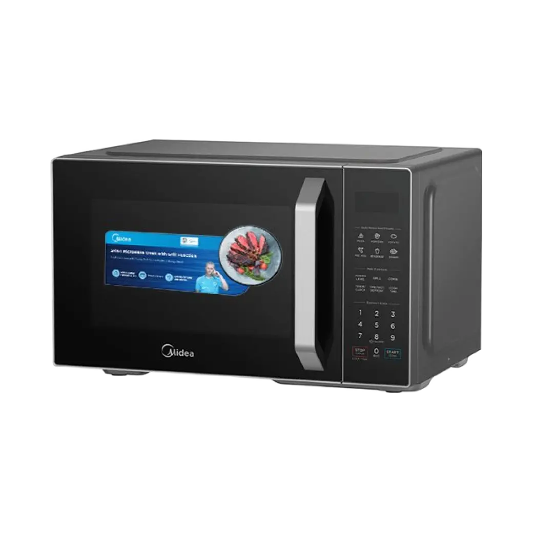 Midea 25L Microwave Oven, 800W, Digital Control with Grill & Silver Panel EG8P022MX-S