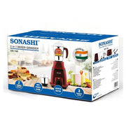 Sonashi Mixer Grinder, Chopper, Blender - SB-196 Made In India - Red (1 YR WRNTY)