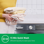 Chiq 10kg Front Load Automatic Washing Machine - Dark Silver (2 YRS WRNTY)