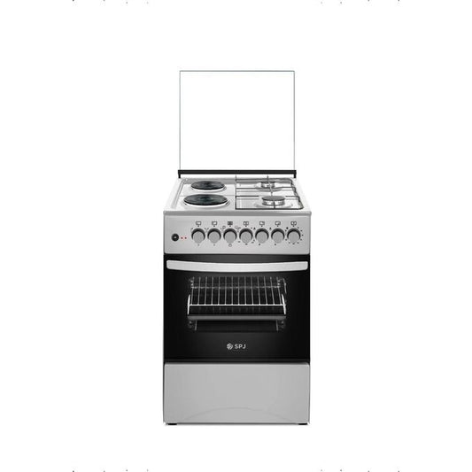 SPJ 50X50cm 2 Gas 2 Electric Premium Cooker with Electric Oven – Black/Silver (3YR WRTY)