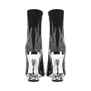 Teeth Profiled Heel Women's High Heel Boots