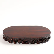 Ornamental Stone Base Solid Wood Shelf Flowerpot Decoration