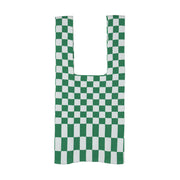 Plaid Knit Hand Bag With Hand Carrier