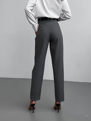 European And American Fashion High Waist Trousers Slim Fit