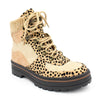 Leopard Boots Women Lace Up Martin Boots Winter Low Heel Shoes