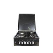 Blueflame 50 x 50cm Two Gas burners + Two Electric Hotplate Cooker With Electric Oven C5022E-B ( Made in Turkey ) - Black