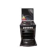 Blueflame 50 x 50cm Two Gas burners + Two Electric Hotplate Cooker With Electric Oven C5022E-B ( Made in Turkey ) - Black