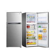 Roch 140 Liters Double Door Top Freezer Defrost Fridge - Silver(2YRS WRNTY)