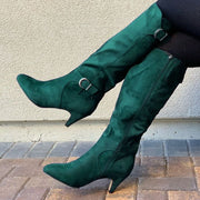 Autumn And Winter New Stiletto High Top Leather Boots