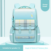Plaid Schoolbag Grade Spine Protection Student Backpack