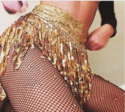 Hot Doof Babe - Tassel Sequins Hot Pants