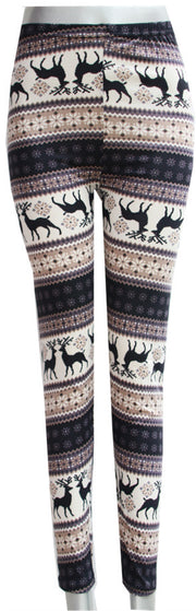 Fashion Women's Leggings Pants Print High Waist Leggings Happy Christmas Party Long Pants 18 Color Ladies Xmas Trousers