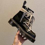 Pentagram Cross Straps Side Zipper Thick-soled Boots