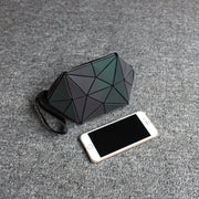 Discolored irregular semicircular cosmetic bag