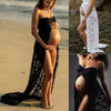 Lace long maternity dress