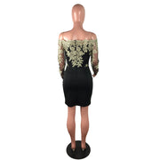 Water-soluble Lace Tube Top Long Sleeve Dress