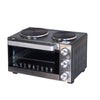 SPJ Evomax 21L Electric Mini Oven With Two Hotplates - Silver/Black