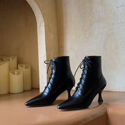 Women's Leather Pointed High Heels