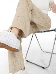 Homemade Floral Straight Leg Jeans For Women