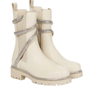 Snakelike Winding Rhinestone Knight Platform Smoke Pipe Ankle Boots