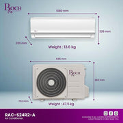 Roch 24000 BTU Original Wall Split AC Air Conditioner-White