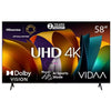Hisense 58 Inch 4K Ultra HD VIDA Smart TV - Black 3 Years Warranty