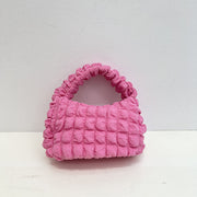 Western Style Gentle Pleated Bubble Handbag