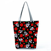 Portable Large Capacity Skull Printed Handbag