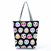 Portable Large Capacity Skull Printed Handbag