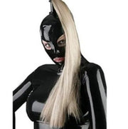 Latex Rubber Mask Head Cover With Wig Role Play
