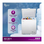 Roch 130L Deep Freezer / Chest Freezer – Energy Saving, Low Noise, Fast Freezing, Lockable Lid – Inox (5YRS WRNTY)