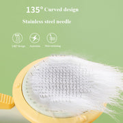 New Pet Cat Brush Hand-held Steel Wire Self-cleaning Comb Looper For Hair Removal