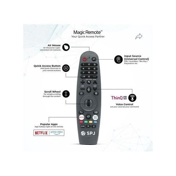 SPJ 75 Inch Smart Frameless UHD 4K Ai ThinQ Webos Series TV - Black.