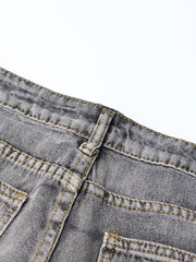 Retro Tie-dyeing Gradient Washed-out Jeans Woman