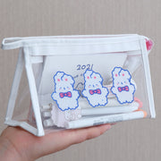 Girls Simple Japanese Large-capacity Storage Bag Transparent Pencil Case
