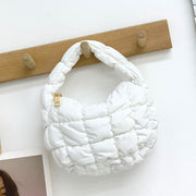 Women's Fashionable Pleated Puff Cloud Plaid Handbag