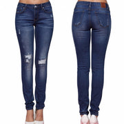 Ripped Stretch Skinny Jeans Fashion Women's Clothing