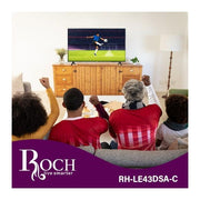 Roch 43 Inch Smart Android Frameless HD LED TV With Free To Air - Black
