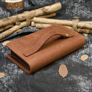 Crazy Horse Leather Double Zip Money Clutch