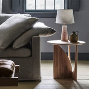 Round Solid Wood Side Table Geometric Designer Corner Table Black Bedside Table