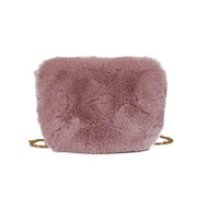Women's Fashion Simple Artificial Wool Chain Bag