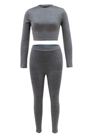 Two-piece long-sleeved short top