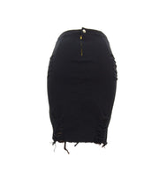 Hole bag hip skirt denim skirt