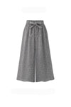 SHEIN Wide Leg Pants Women Zipper Fly Loose Trousers Women Grey High Waist Self Belted Box Pleated Palazzo Pants