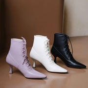 Women's Leather Pointed High Heels