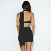Bustier Two-piece Female Sense Of Backless Pleated Package Hip Short Skirt Set