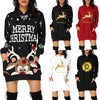 Christmas printed mid-length pocket hooded long-sleeved sweater