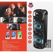 Global Star Double 12 Inch Trolley Rechargeable 200watts Speaker - (1YRS WRNTY)