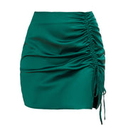 Pleating High Waist Zip Skirt For Women