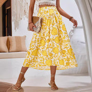Print Casual Waist Tight Fresh Air Skirt